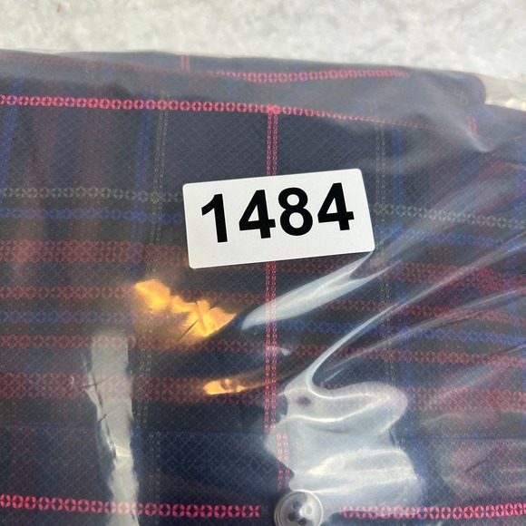 Thomas Pink Dress Shirt Mens 15.5 Blue Pink Plaid Slim Superfine Italian Cotton - Picture 13 of 13